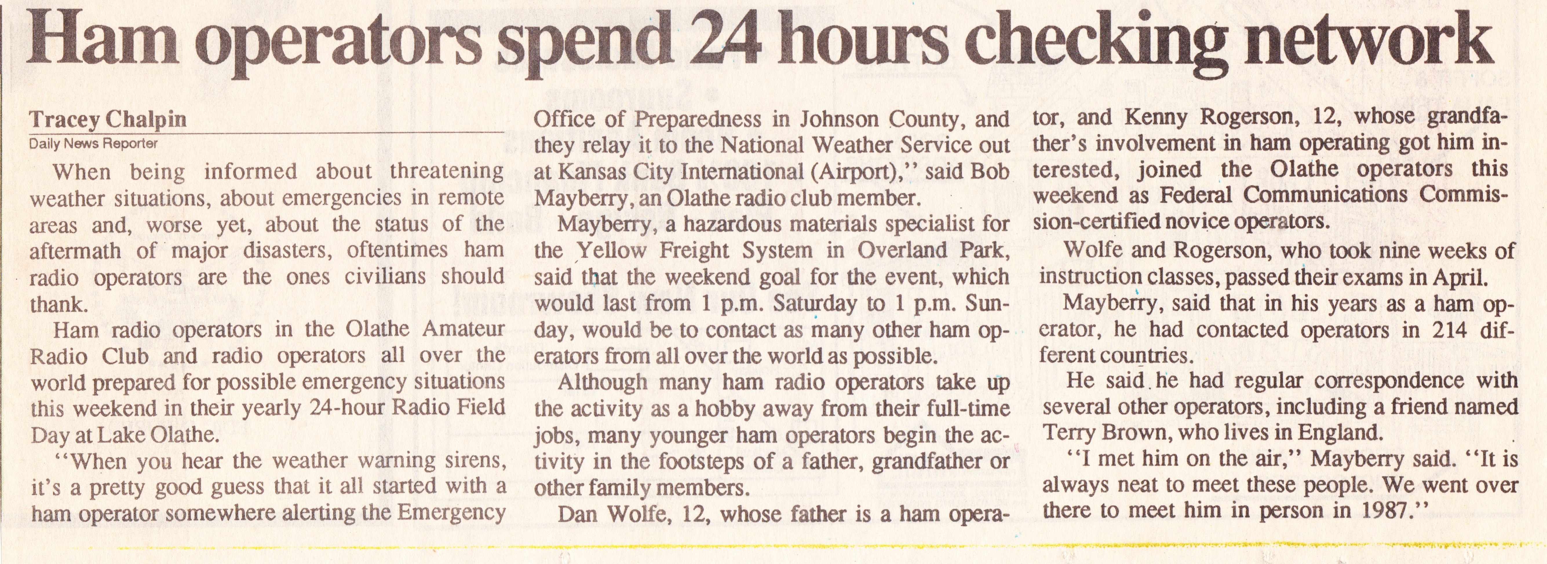 FD Lake Olathe Article
